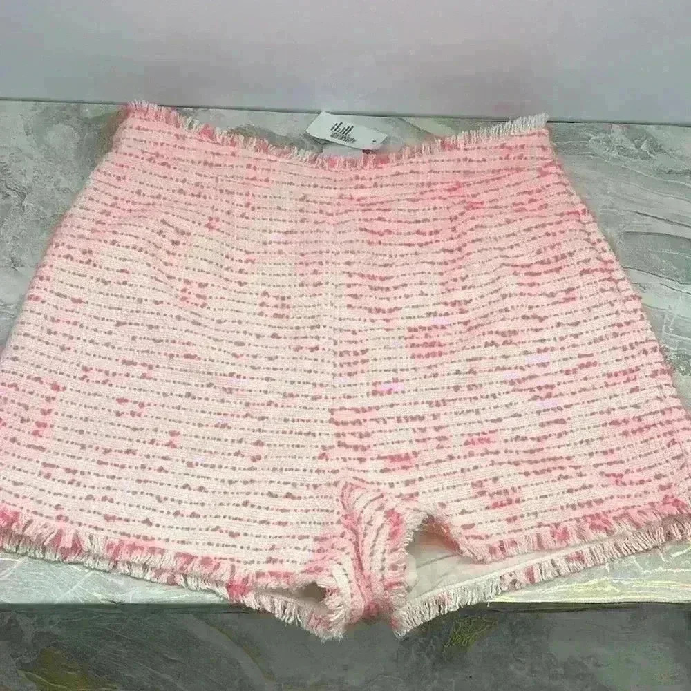 Cinq a Sept Tweed Neon Pink & White Coronado Shorts New - Picture 2 of 8